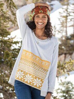 SUNDANCE: Embroidered Long Sleeve Sweatshirt